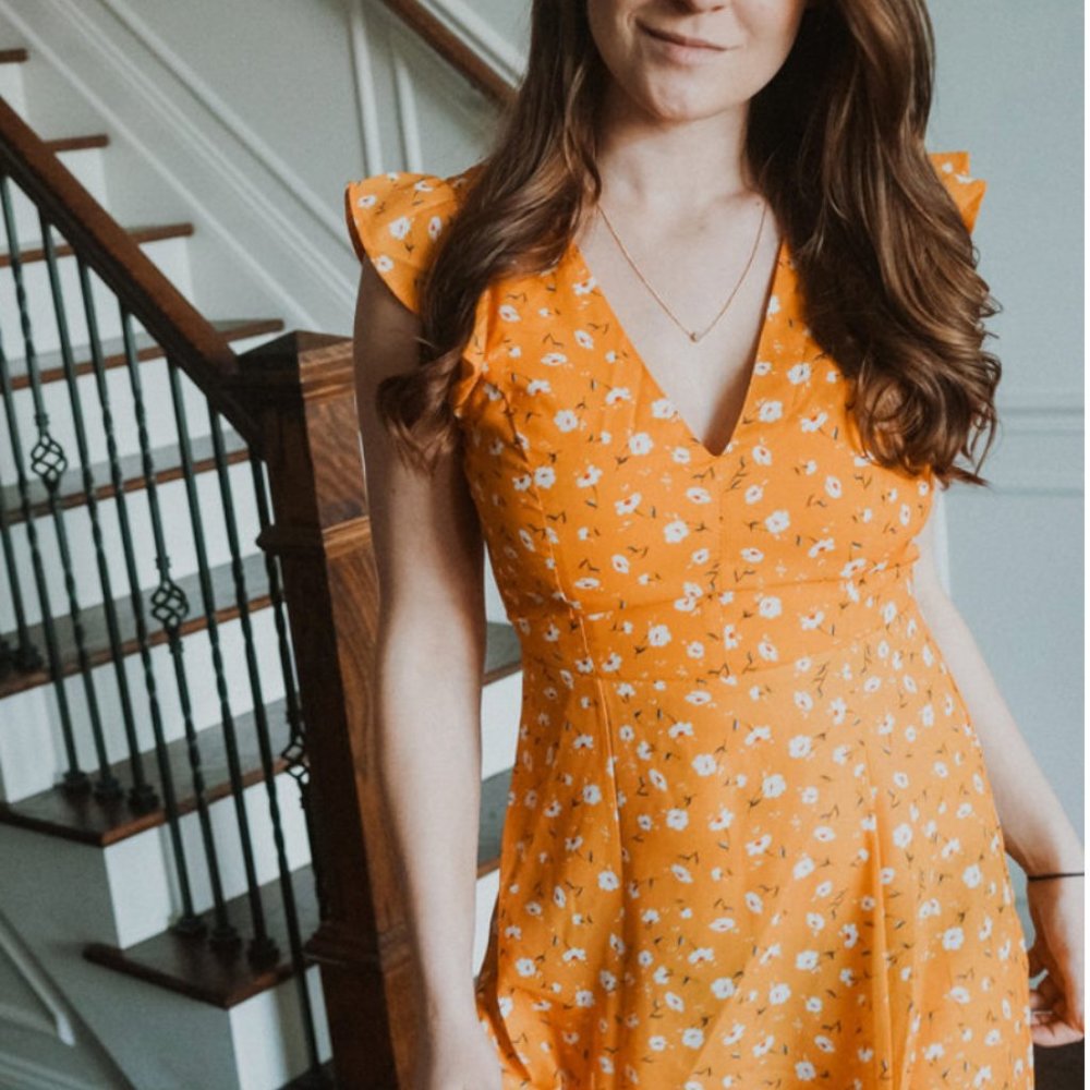 Final sale! Open back chiffon dress - Picture 7 of 14